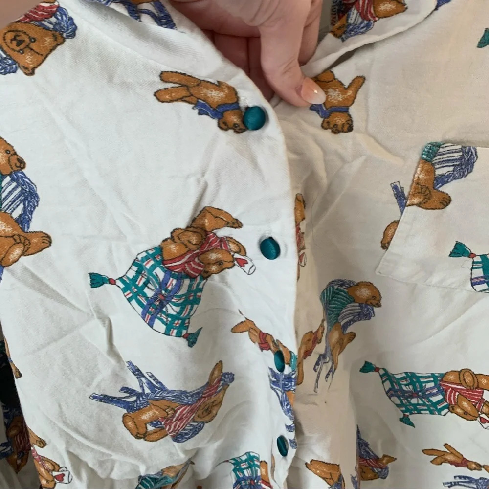 Vintage Foschini Teddy Bear Button Down - Picture 4 of 8